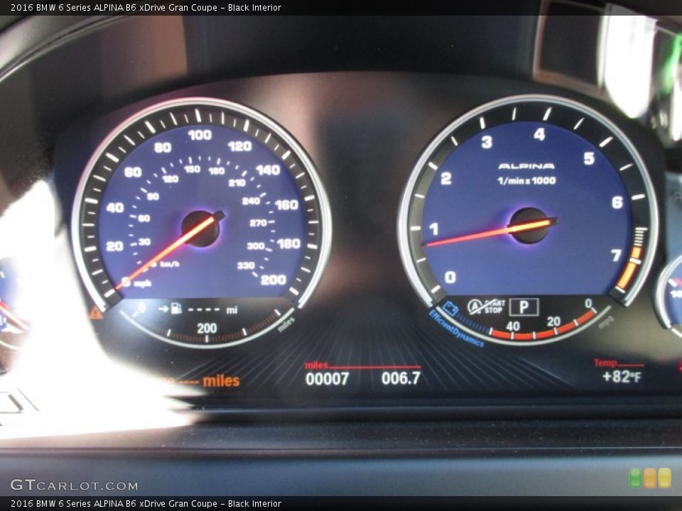 Black Interior Gauges for the 2016 BMW 6 Series ALPINA B6 xDrive Gran Coupe #107220518