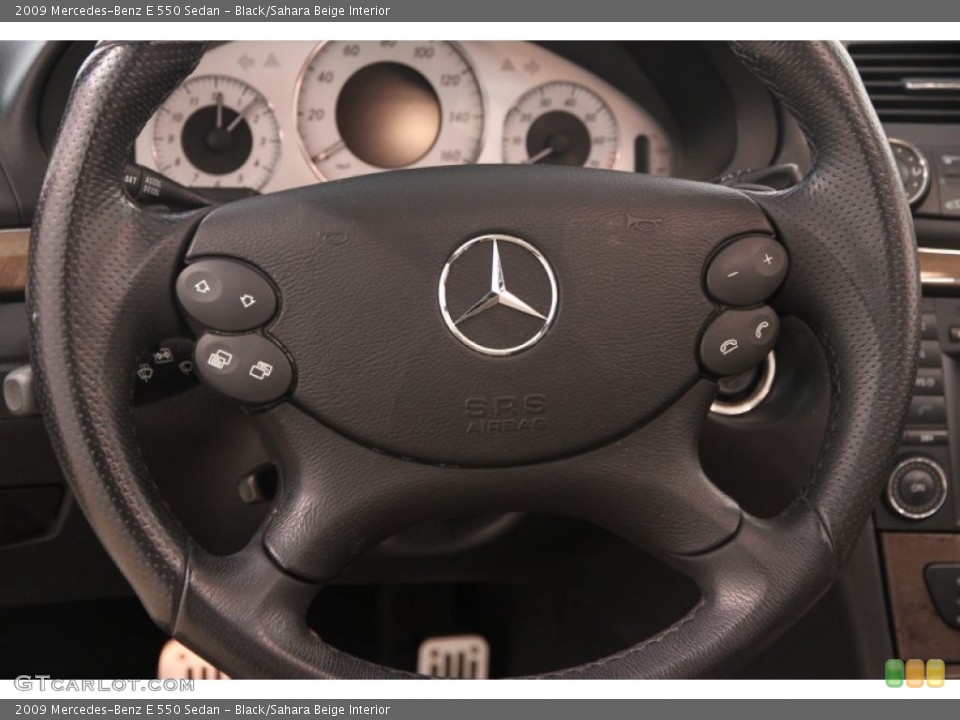 Black/Sahara Beige Interior Steering Wheel for the 2009 Mercedes-Benz E 550 Sedan #107229298