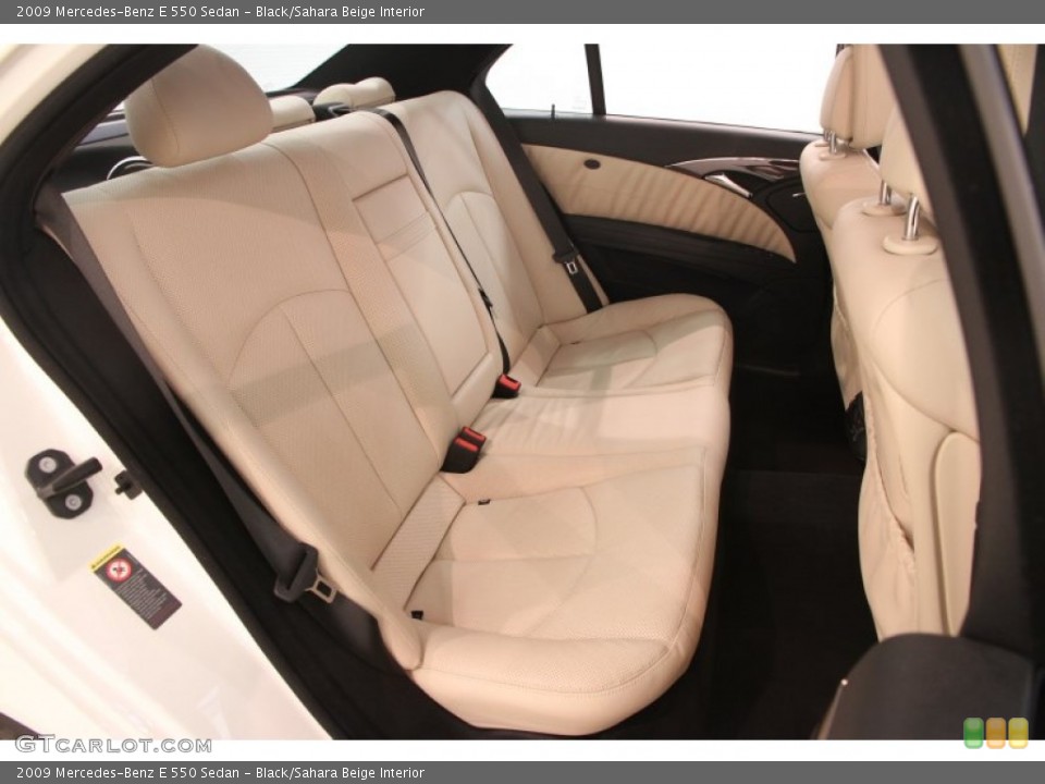 Black/Sahara Beige Interior Rear Seat for the 2009 Mercedes-Benz E 550 Sedan #107229506