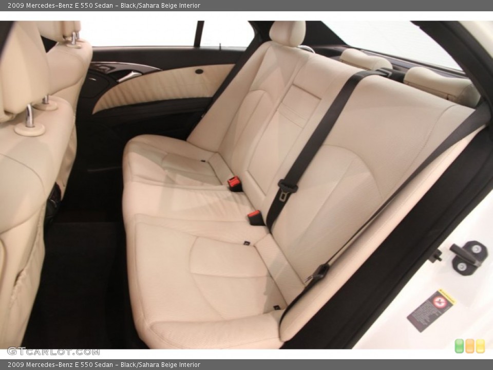 Black/Sahara Beige Interior Rear Seat for the 2009 Mercedes-Benz E 550 Sedan #107229527