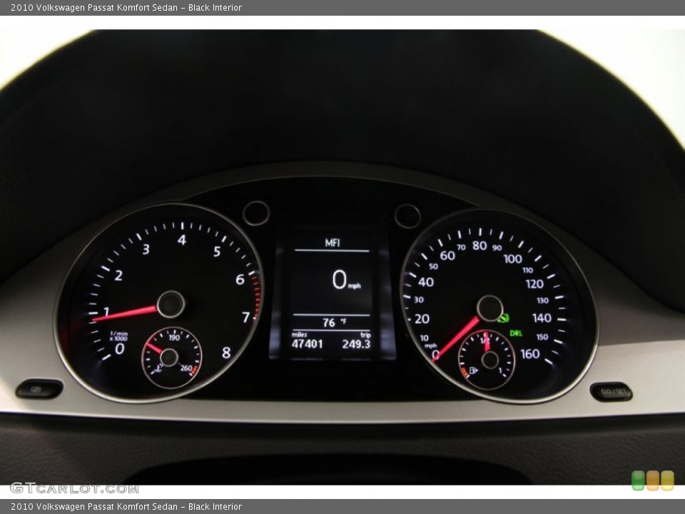 Black Interior Gauges for the 2010 Volkswagen Passat Komfort Sedan #107238776