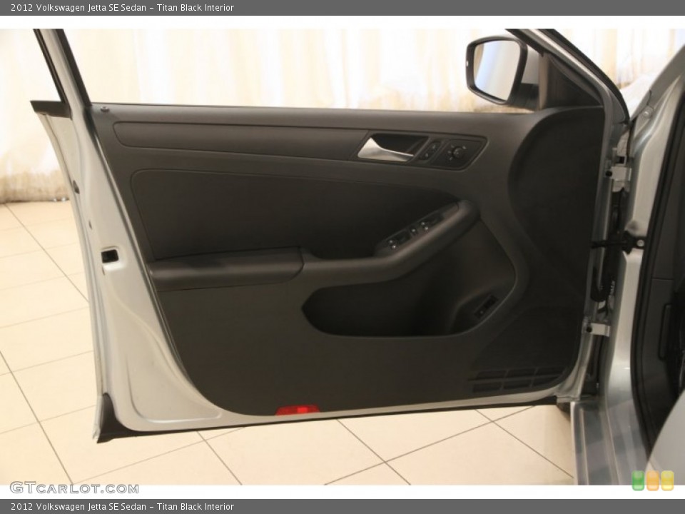 Titan Black Interior Door Panel for the 2012 Volkswagen Jetta SE Sedan #107250707