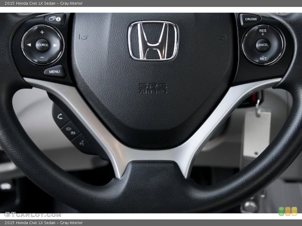 Gray Interior Steering Wheel for the 2015 Honda Civic LX Sedan #107252807