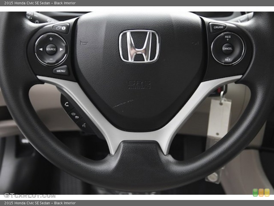 Black Interior Steering Wheel for the 2015 Honda Civic SE Sedan #107253602
