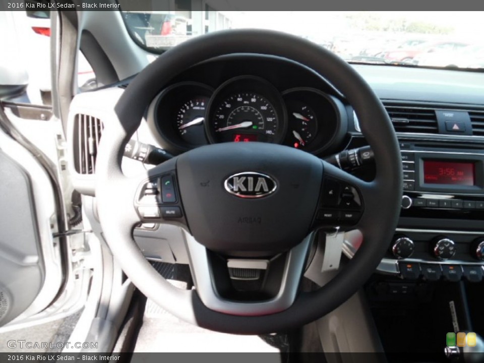 Black Interior Steering Wheel for the 2016 Kia Rio LX Sedan #107274938