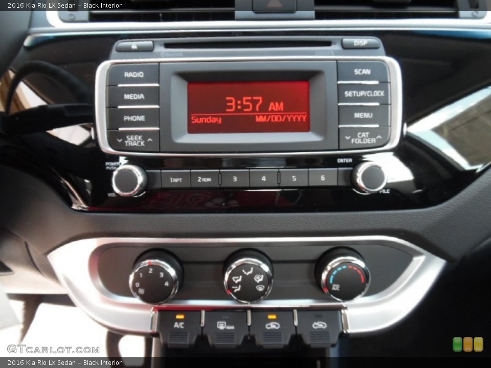 Black Interior Controls for the 2016 Kia Rio LX Sedan #107274965
