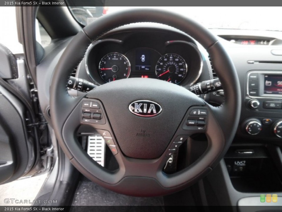 Black Interior Steering Wheel for the 2015 Kia Forte5 SX #107275934