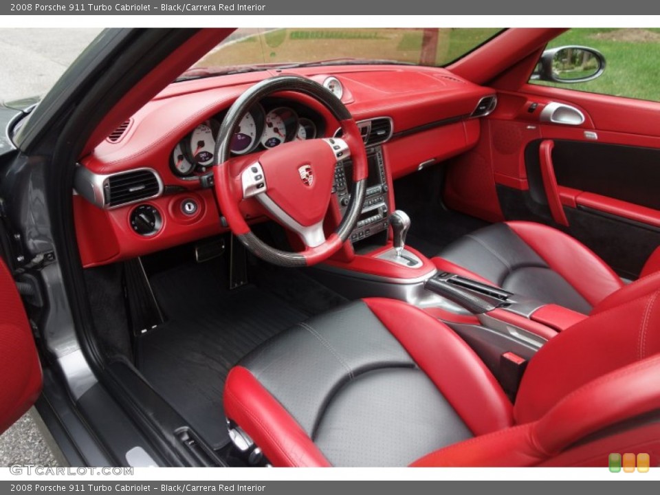 Black/Carrera Red Interior Photo for the 2008 Porsche 911 Turbo Cabriolet #107286716
