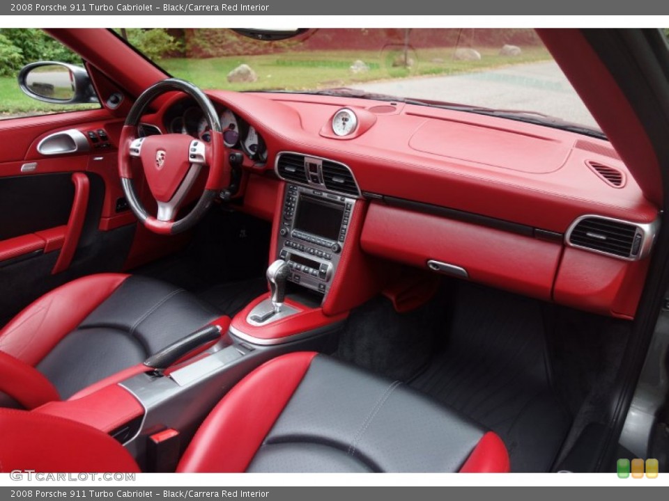 Black/Carrera Red Interior Dashboard for the 2008 Porsche 911 Turbo Cabriolet #107286875