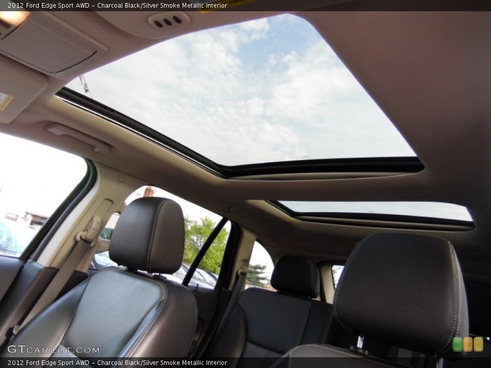 Charcoal Black/Silver Smoke Metallic Interior Sunroof for the 2012 Ford Edge Sport AWD #107292341