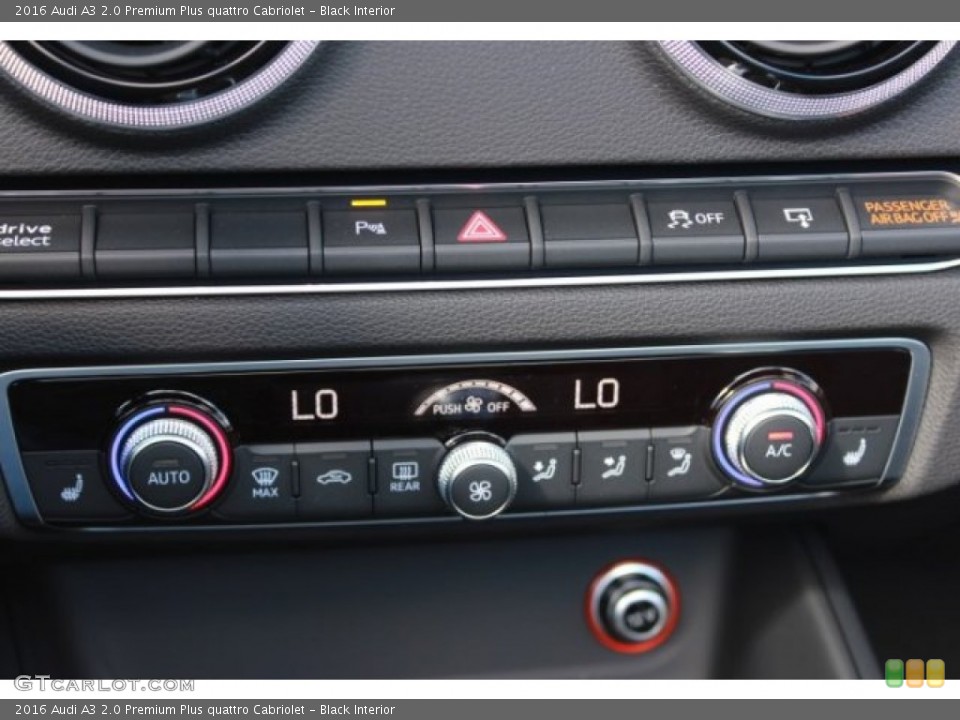 Black Interior Controls for the 2016 Audi A3 2.0 Premium Plus quattro Cabriolet #107302881