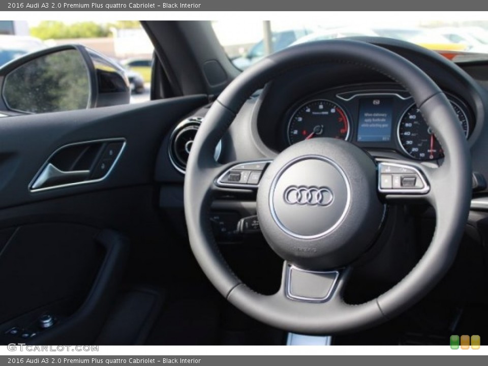Black Interior Steering Wheel for the 2016 Audi A3 2.0 Premium Plus quattro Cabriolet #107303162