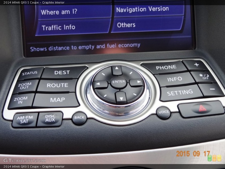Graphite Interior Controls for the 2014 Infiniti Q60 S Coupe #107304574