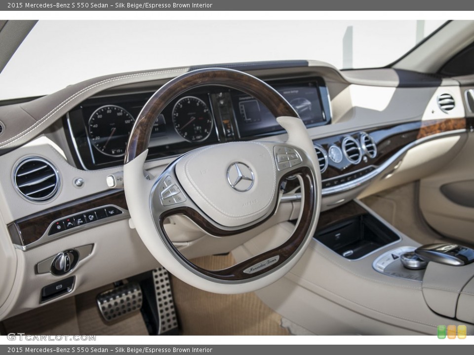 Silk Beige/Espresso Brown Interior Dashboard for the 2015 Mercedes-Benz S 550 Sedan #107315792