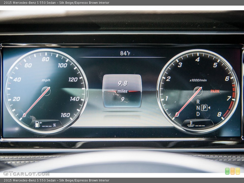 Silk Beige/Espresso Brown Interior Gauges for the 2015 Mercedes-Benz S 550 Sedan #107315813