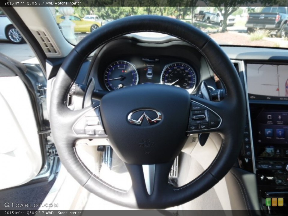 Stone Interior Steering Wheel for the 2015 Infiniti Q50 S 3.7 AWD #107315822