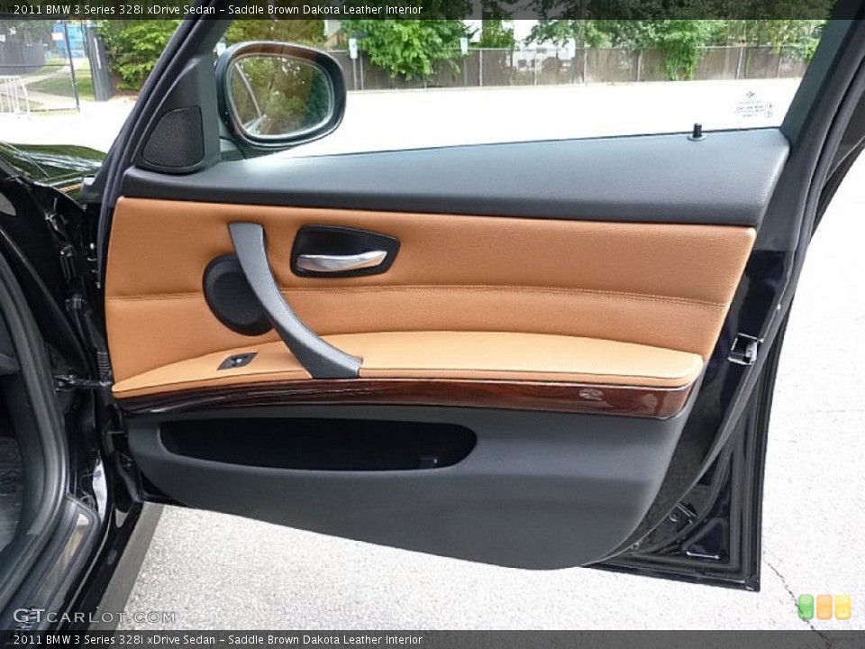 Saddle Brown Dakota Leather Interior Door Panel for the 2011 BMW 3 Series 328i xDrive Sedan #107322650