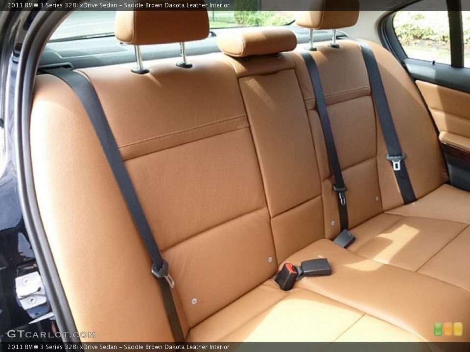 Saddle Brown Dakota Leather Interior Rear Seat for the 2011 BMW 3 Series 328i xDrive Sedan #107322749