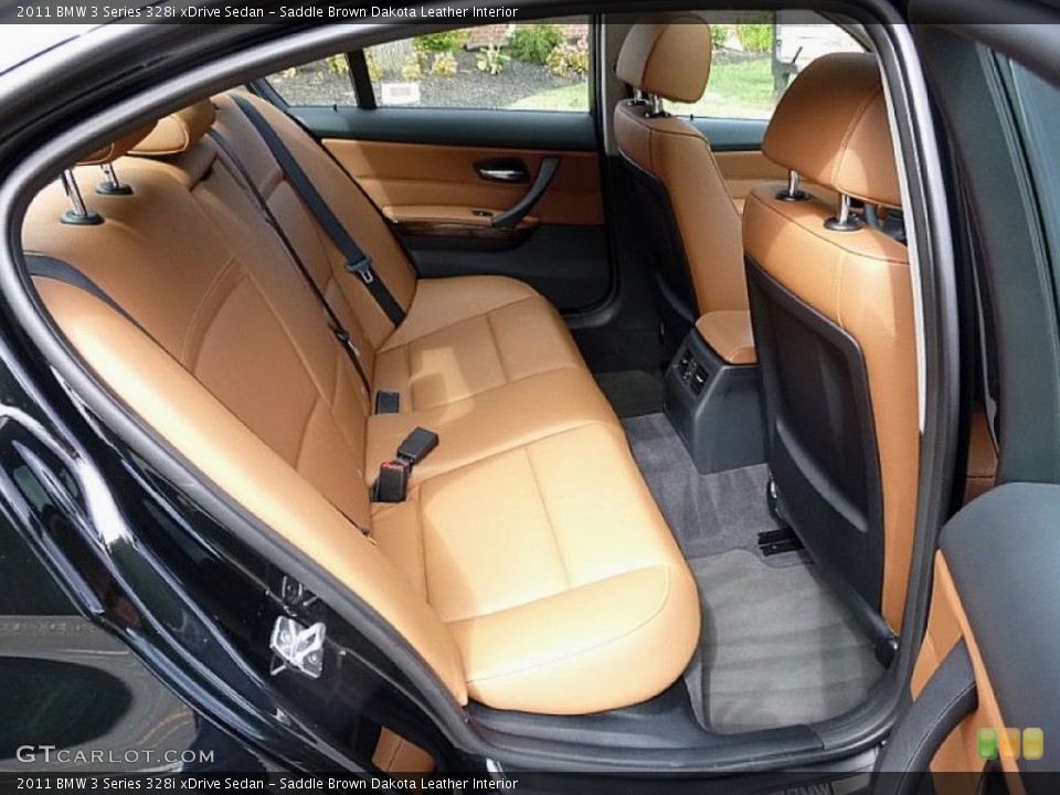 Saddle Brown Dakota Leather Interior Rear Seat for the 2011 BMW 3 Series 328i xDrive Sedan #107322770