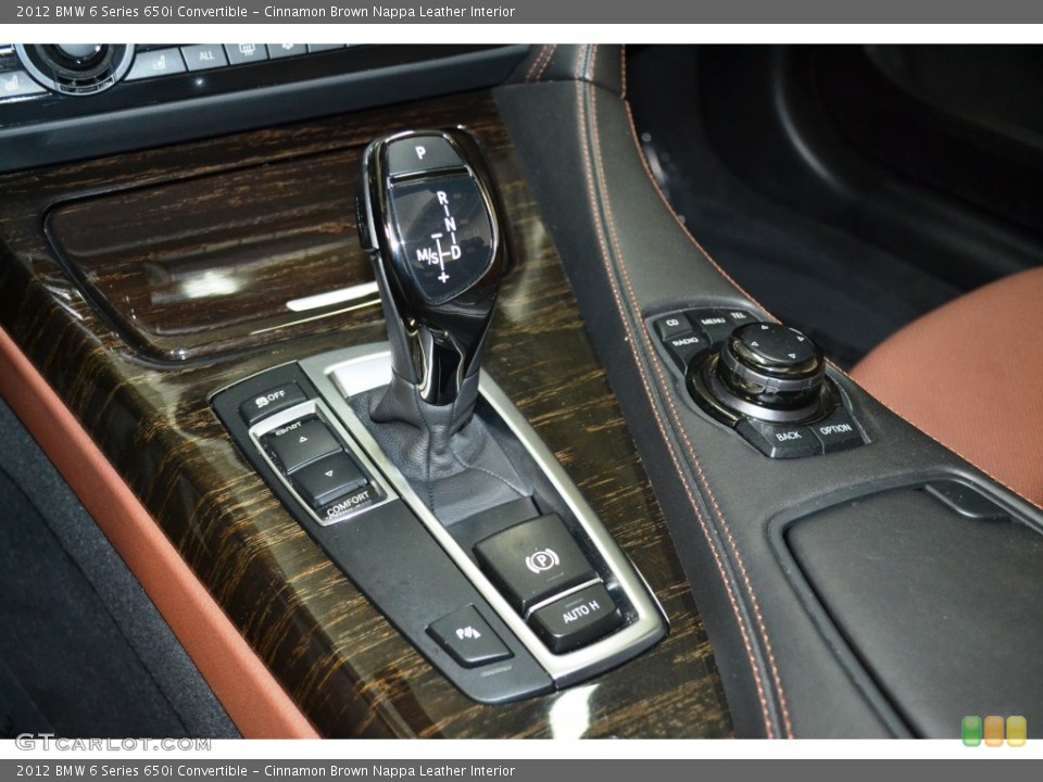 Cinnamon Brown Nappa Leather Interior Transmission for the 2012 BMW 6 Series 650i Convertible #107323241