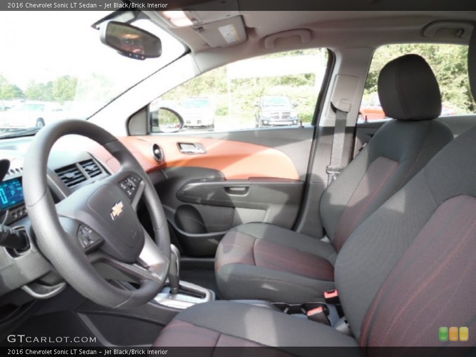 Jet Black/Brick Interior Photo for the 2016 Chevrolet Sonic LT Sedan #107329226