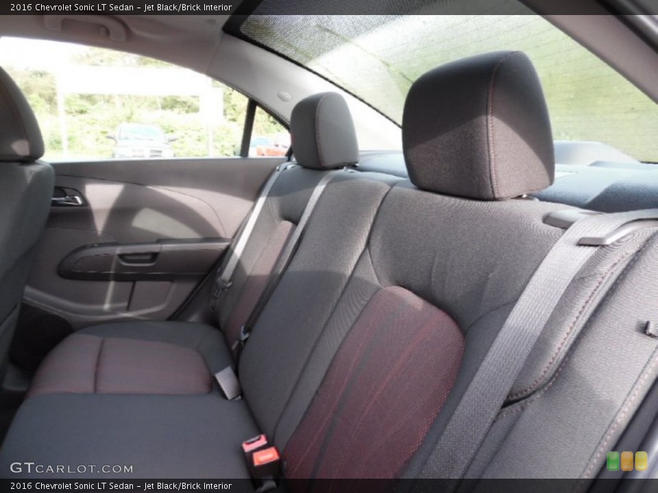 Jet Black/Brick Interior Rear Seat for the 2016 Chevrolet Sonic LT Sedan #107329244