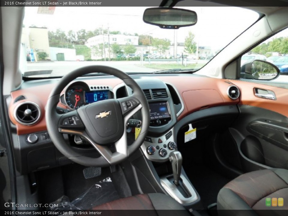 Jet Black/Brick Interior Prime Interior for the 2016 Chevrolet Sonic LT Sedan #107329265