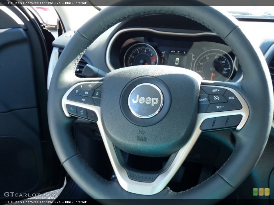 Black Interior Steering Wheel for the 2016 Jeep Cherokee Latitude 4x4 #107343517