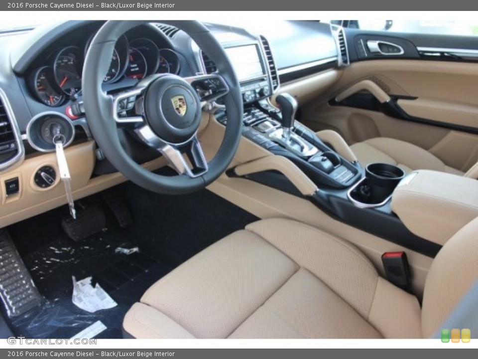 Black/Luxor Beige Interior Prime Interior for the 2016 Porsche Cayenne Diesel #107358187