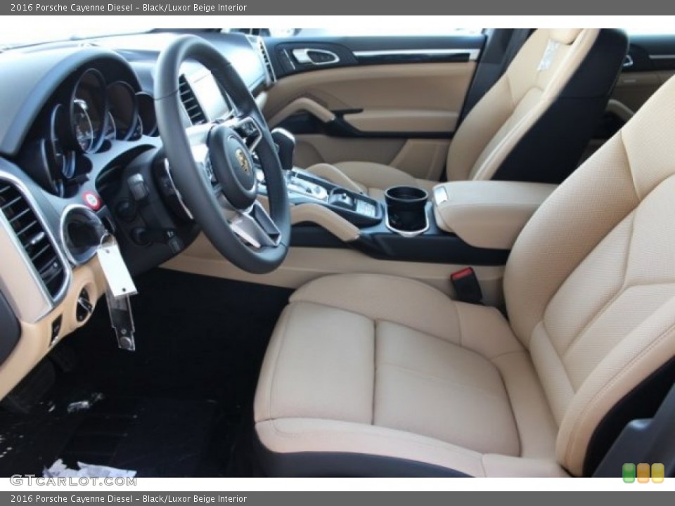 Black/Luxor Beige Interior Front Seat for the 2016 Porsche Cayenne Diesel #107358211