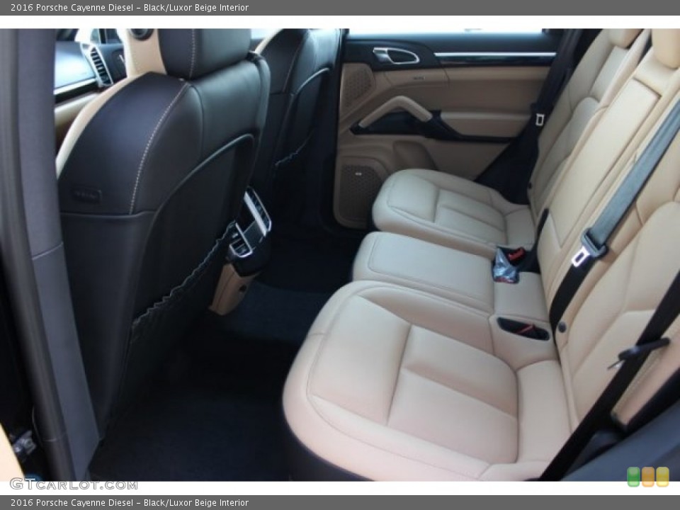 Black/Luxor Beige Interior Rear Seat for the 2016 Porsche Cayenne Diesel #107358637