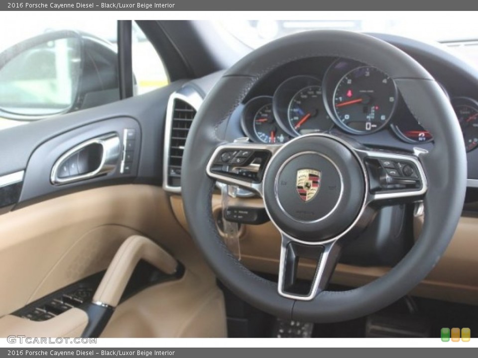 Black/Luxor Beige Interior Steering Wheel for the 2016 Porsche Cayenne Diesel #107358676