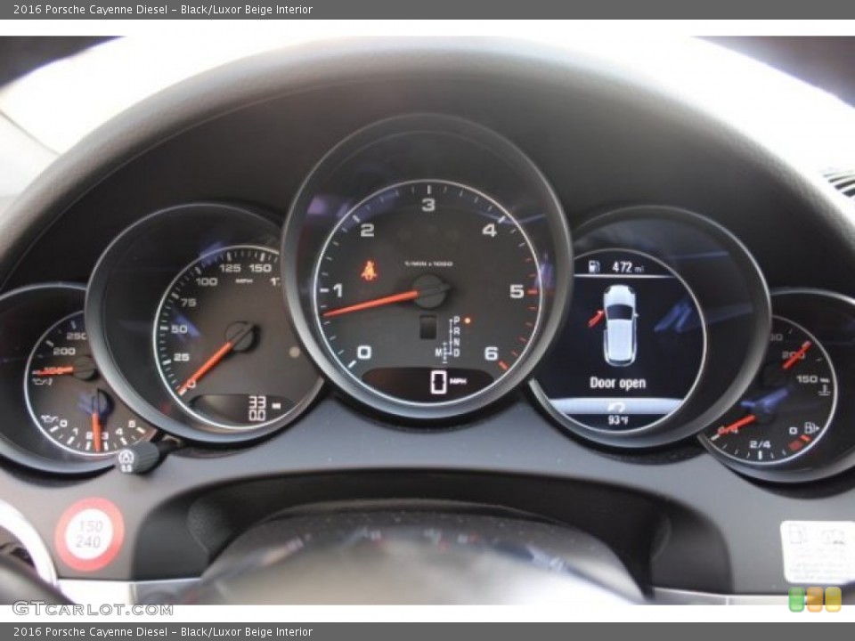 Black/Luxor Beige Interior Gauges for the 2016 Porsche Cayenne Diesel #107358778