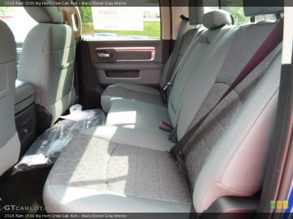 Black/Diesel Gray Interior Rear Seat for the 2016 Ram 1500 Big Horn Crew Cab 4x4 #107375443
