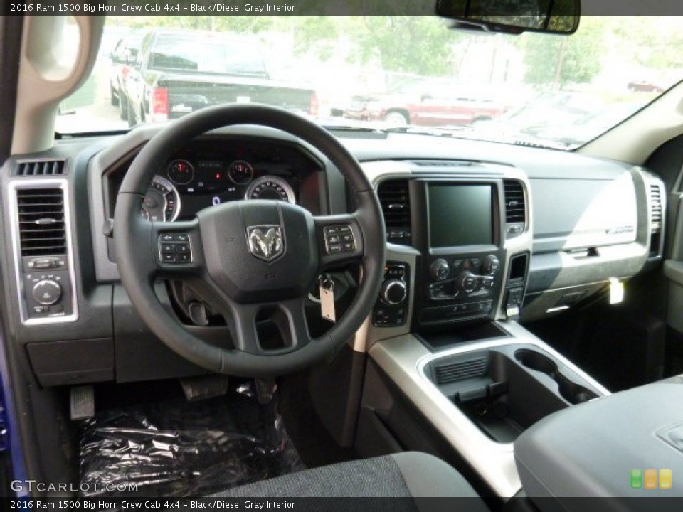 Black/Diesel Gray Interior Prime Interior for the 2016 Ram 1500 Big Horn Crew Cab 4x4 #107375449