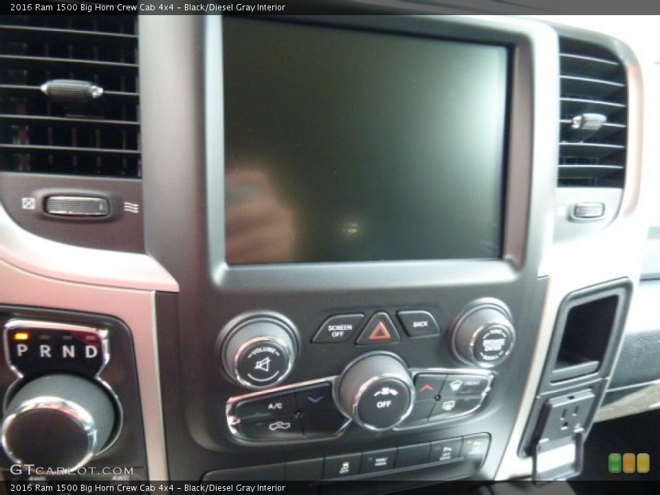 Black/Diesel Gray Interior Controls for the 2016 Ram 1500 Big Horn Crew Cab 4x4 #107375565