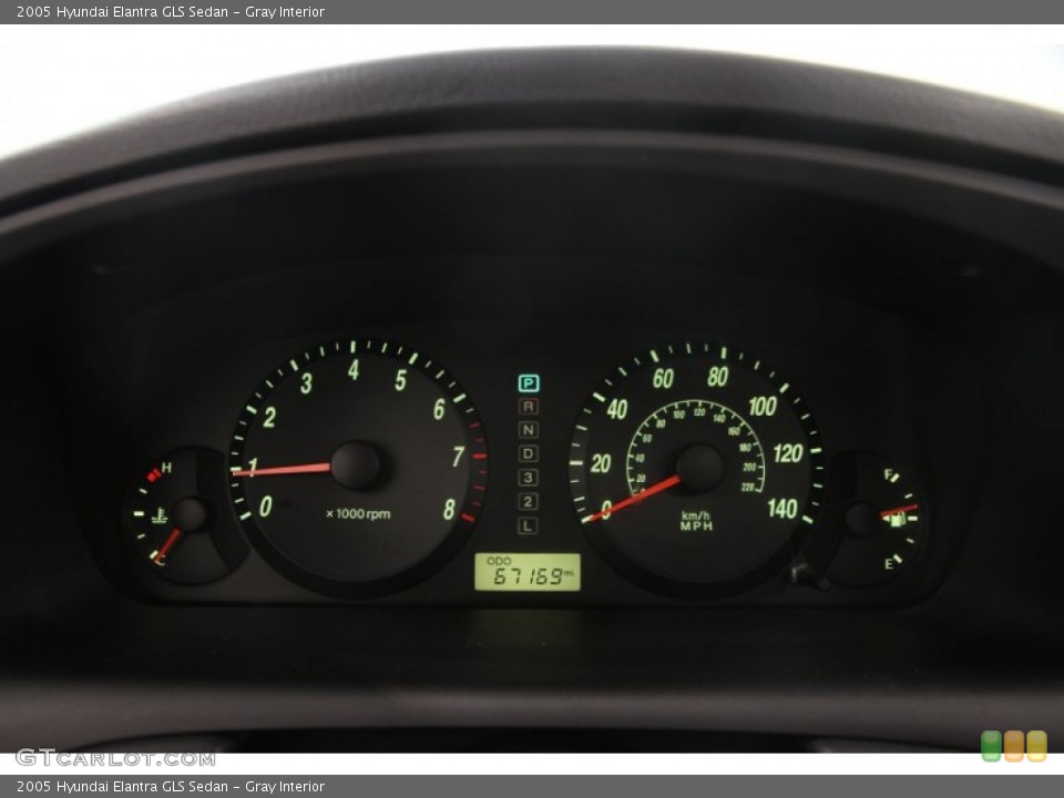 Gray Interior Gauges for the 2005 Hyundai Elantra GLS Sedan #107378054