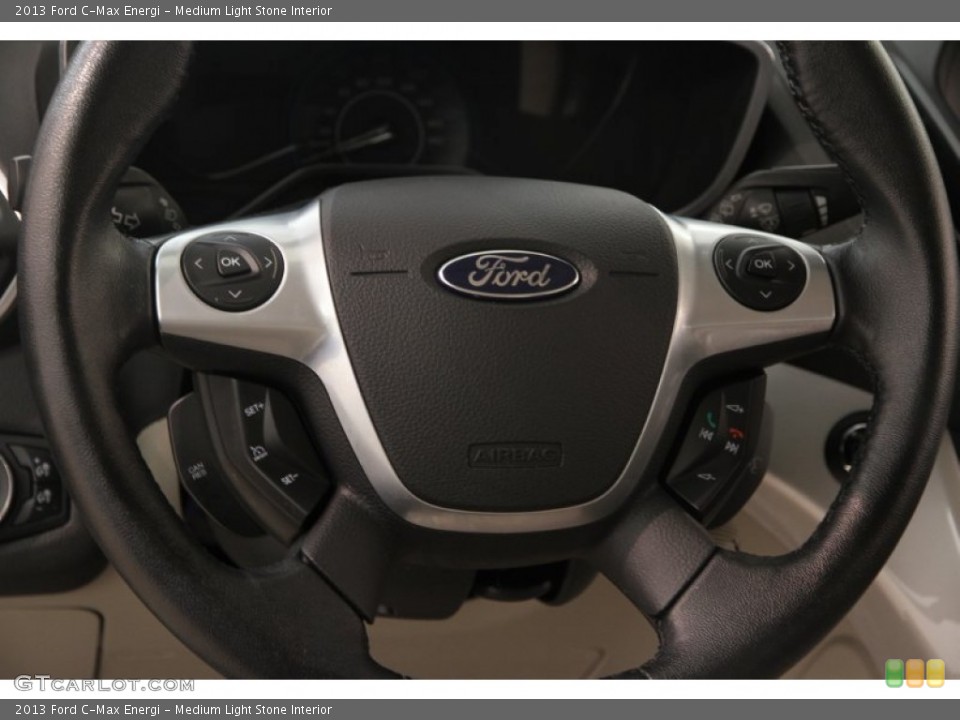 Medium Light Stone Interior Steering Wheel for the 2013 Ford C-Max Energi #107384816