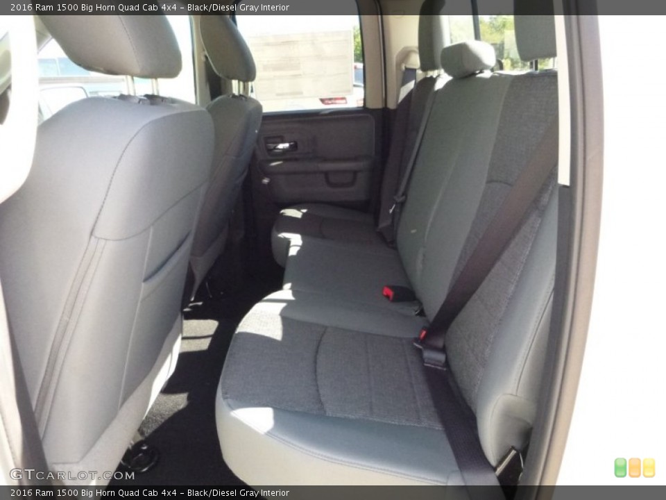 Black/Diesel Gray Interior Rear Seat for the 2016 Ram 1500 Big Horn Quad Cab 4x4 #107385406