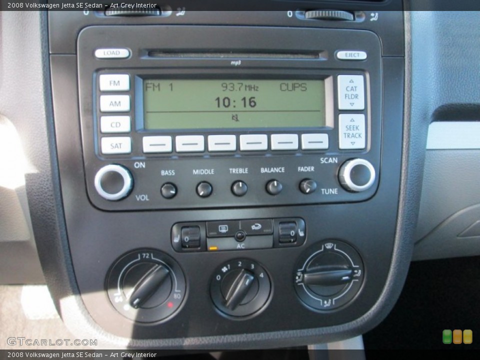 Art Grey Interior Controls for the 2008 Volkswagen Jetta SE Sedan #107390342