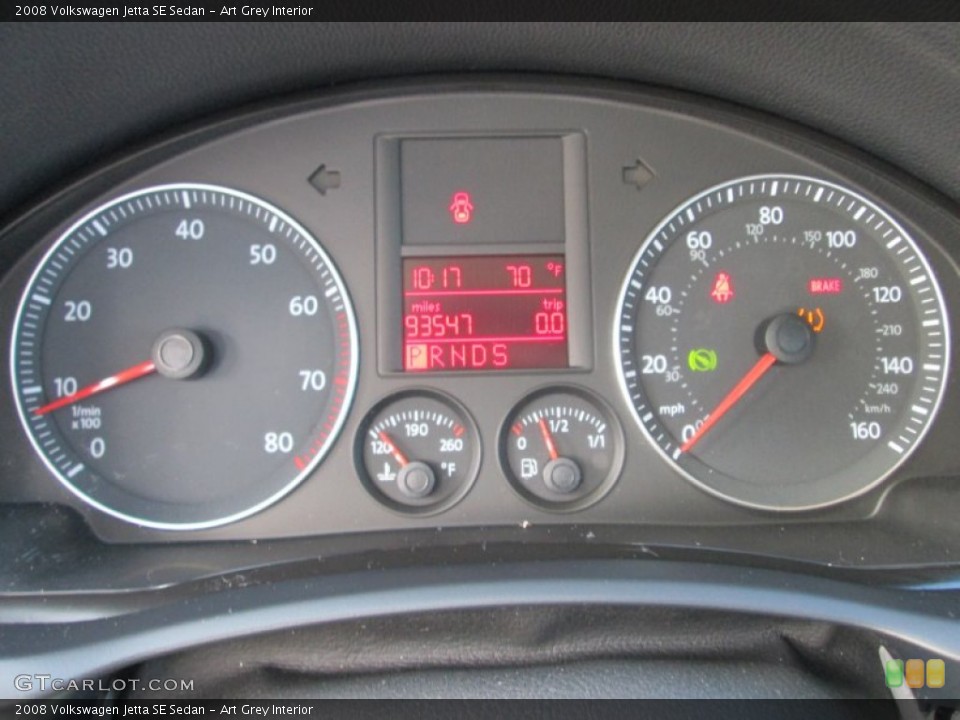 Art Grey Interior Gauges for the 2008 Volkswagen Jetta SE Sedan #107390381