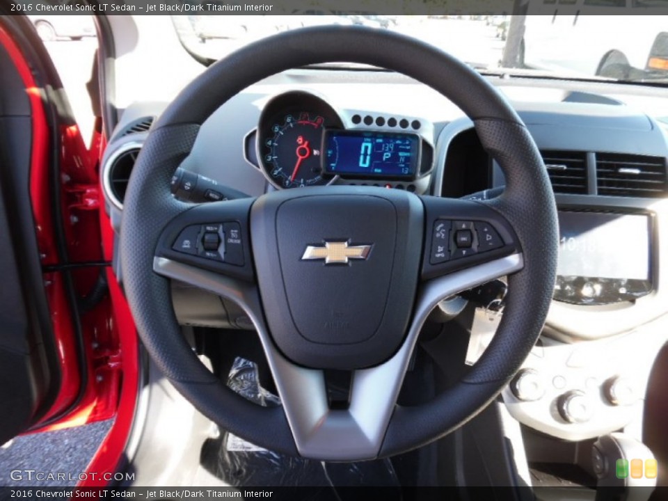 Jet Black/Dark Titanium Interior Steering Wheel for the 2016 Chevrolet Sonic LT Sedan #107391653
