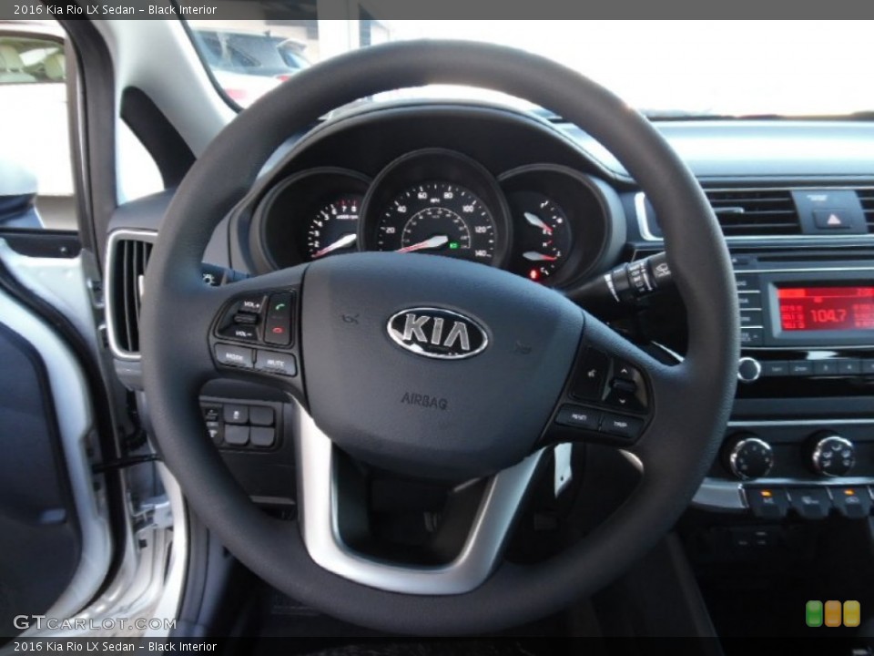 Black Interior Steering Wheel for the 2016 Kia Rio LX Sedan #107391893