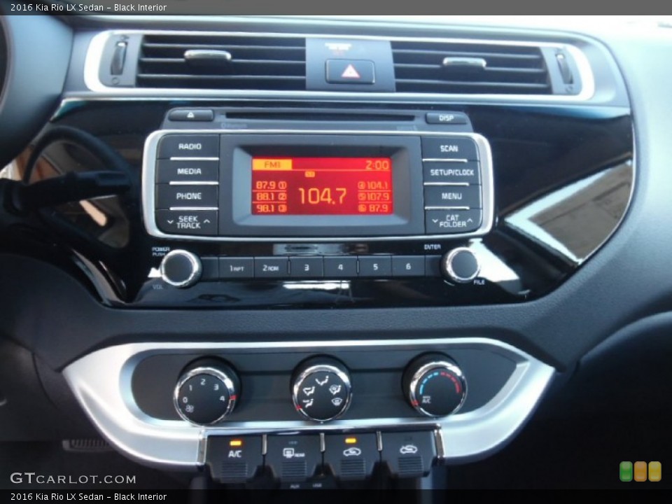 Black Interior Controls for the 2016 Kia Rio LX Sedan #107391911