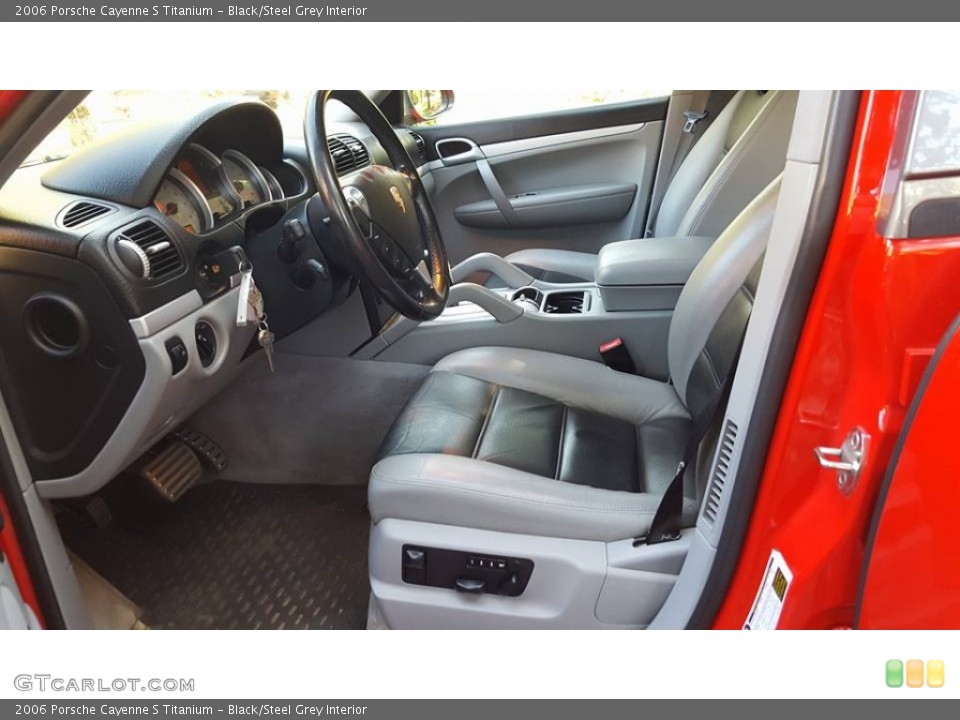 Black/Steel Grey Interior Front Seat for the 2006 Porsche Cayenne S Titanium #107399765