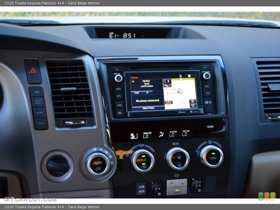 Sand Beige Interior Navigation for the 2016 Toyota Sequoia Platinum 4x4 #107414631