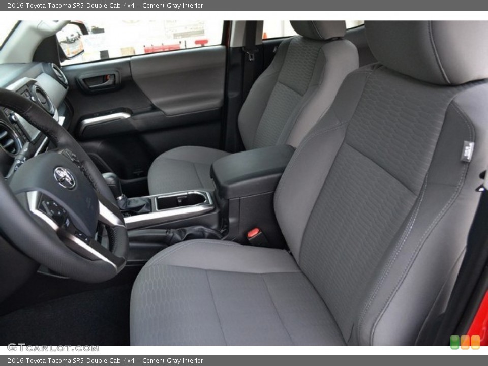 Cement Gray Interior Photo for the 2016 Toyota Tacoma SR5 Double Cab 4x4 #107415029