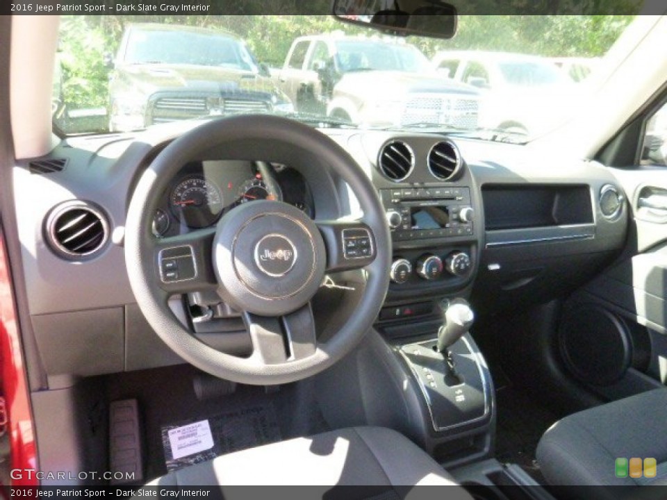 Dark Slate Gray Interior Dashboard for the 2016 Jeep Patriot Sport #107415665