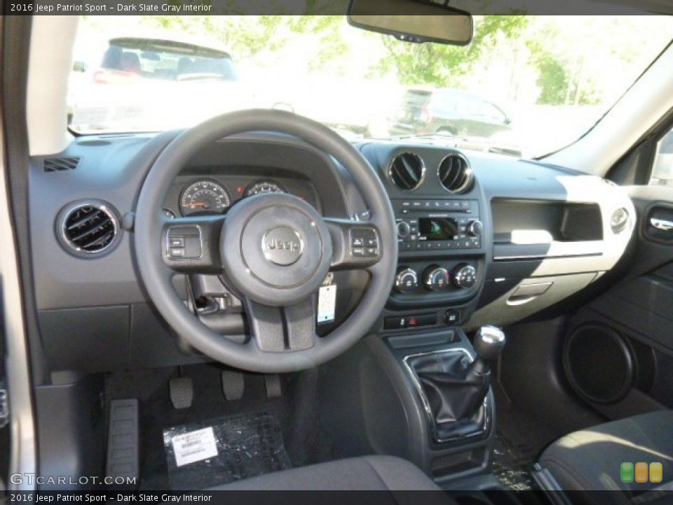 Dark Slate Gray Interior Dashboard for the 2016 Jeep Patriot Sport #107416367