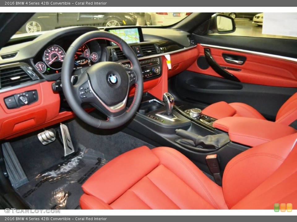 Coral Red Interior Photo for the 2016 BMW 4 Series 428i Convertible #107425883